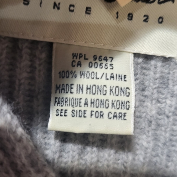 Eddie Bauer Gray Shawl Collar Wool Sweater - Picture 5 of 5